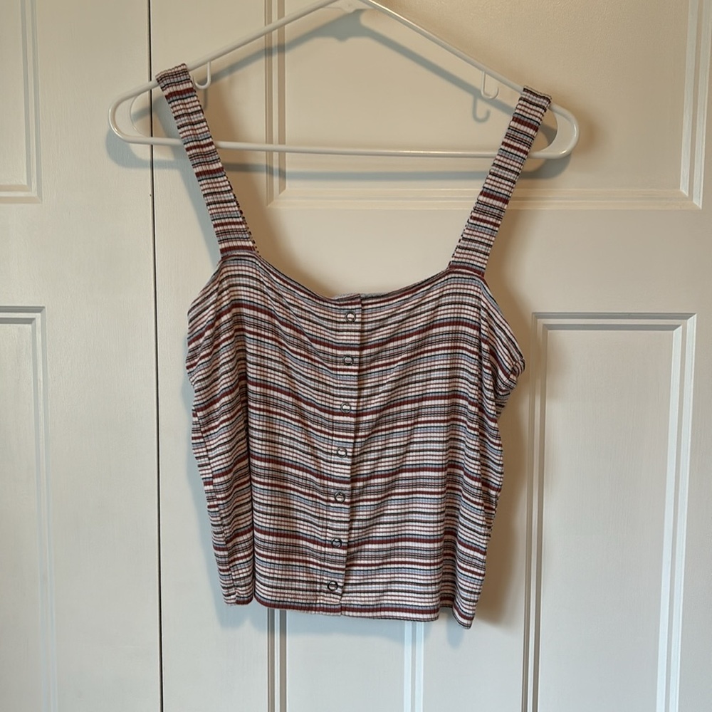 American Eagle Soft and Sexy Striped Ribbed Tank Size Large